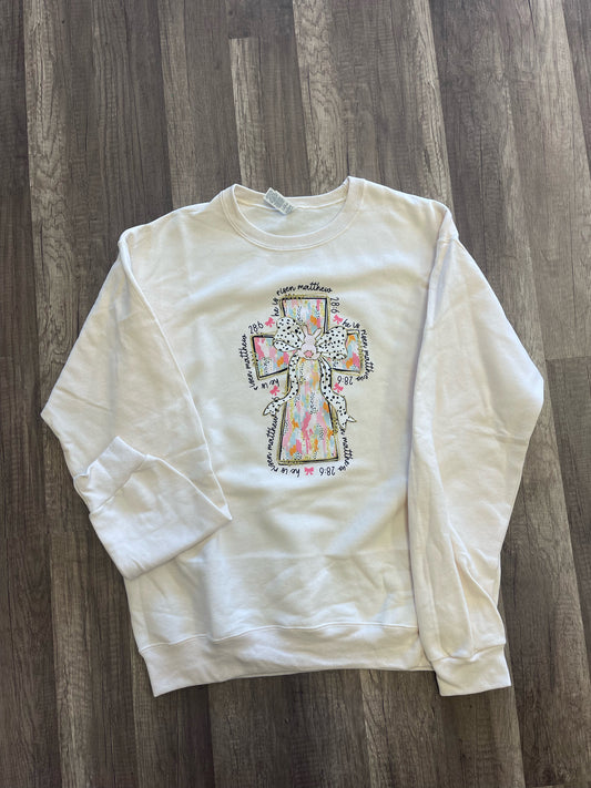 Easter Cross He is Risen Sweatshirt