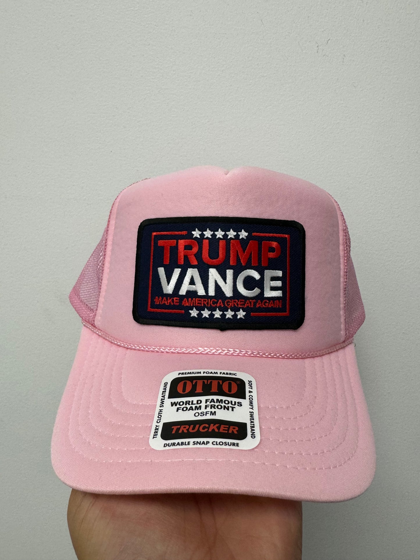 Trump Vance Pink Trucker Hat