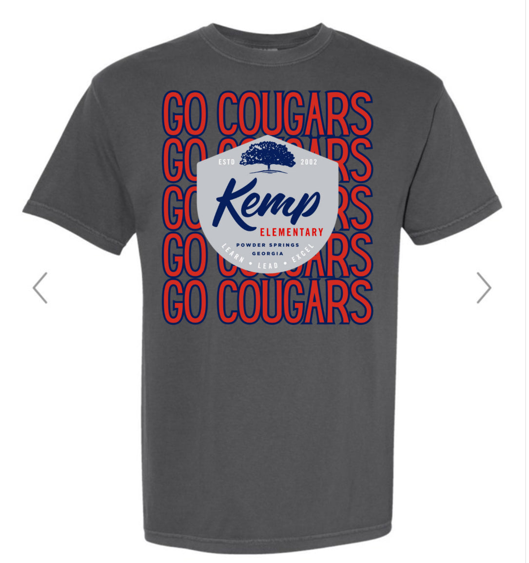 Kemp Cougars Mascot Stacked Tee