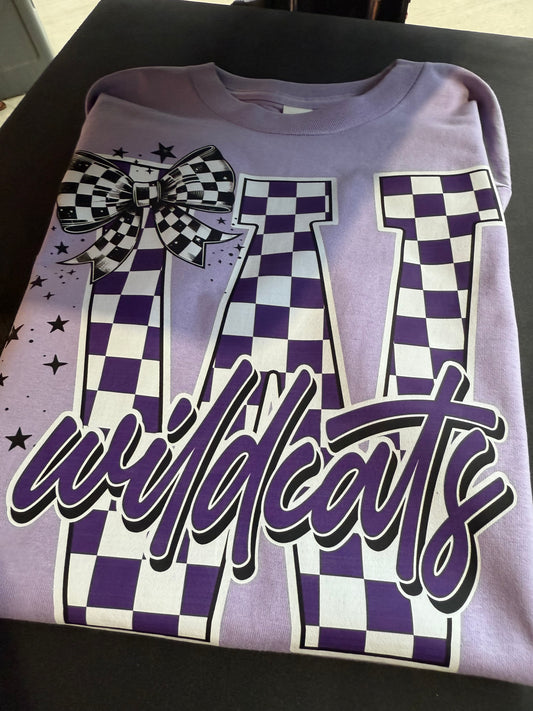 Villa Rica Wildcats Purple Checkered Tee