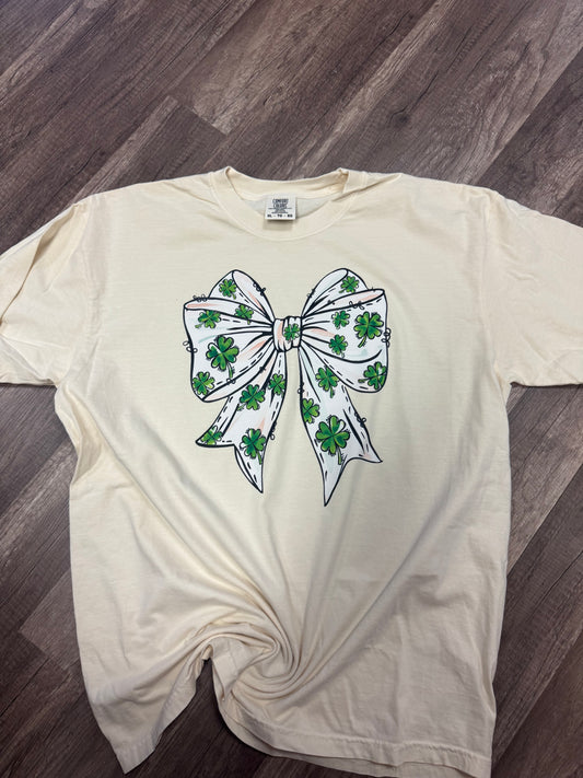 Shamrock Big Bow Ivory Tee