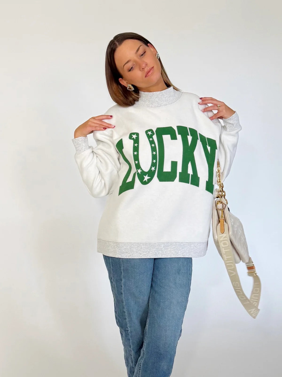 LUCKY Reversible Polka Dot Mockneck