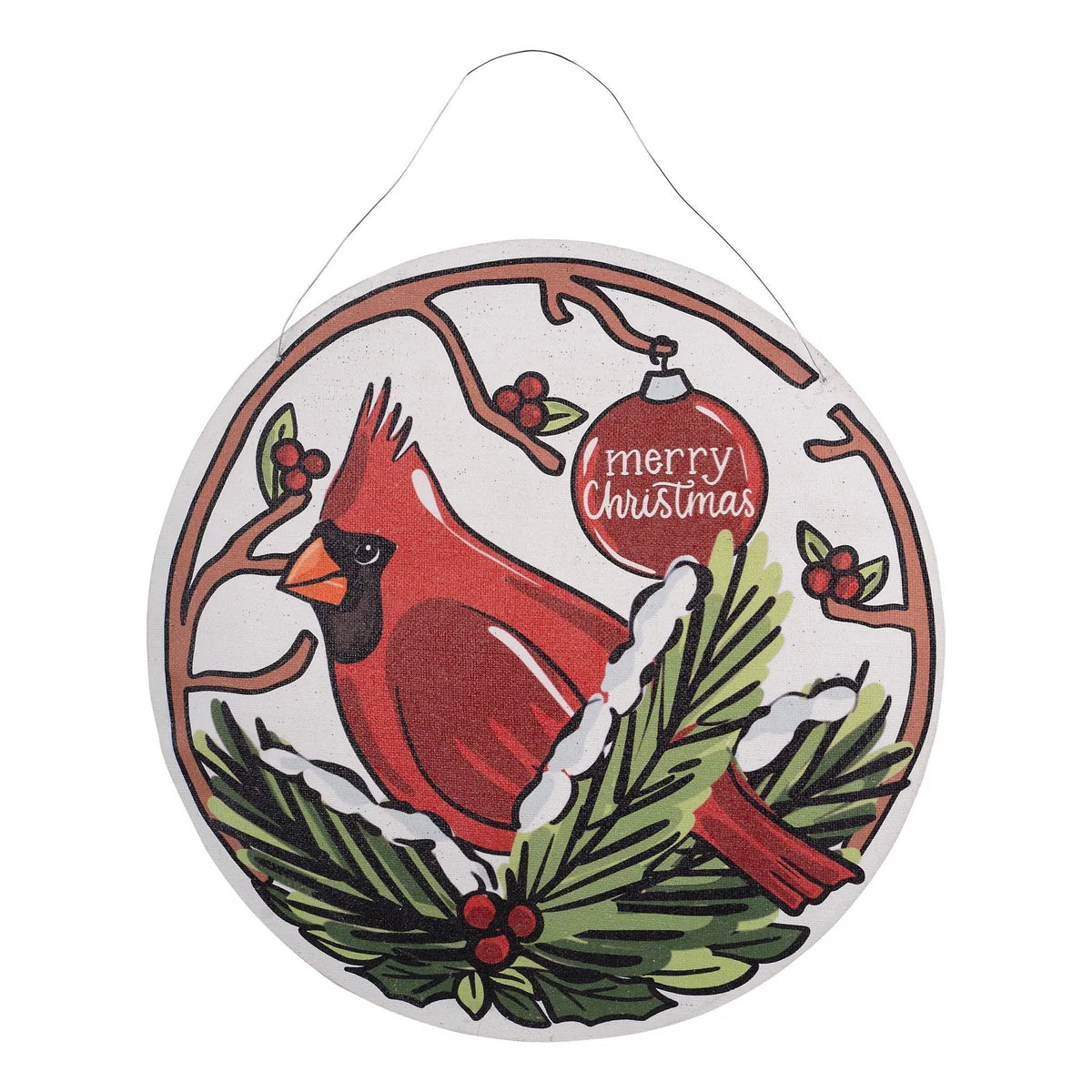 DOORBUSTER Pumpkin Fall/Red Bird Christmas Wreath Burlee (double sided)