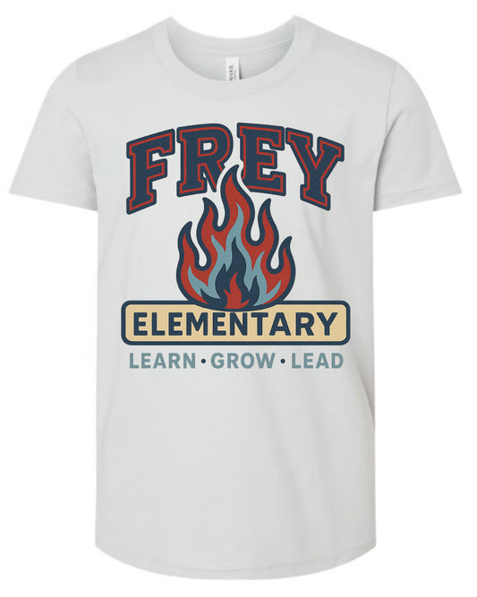 Frey Flames Learn Grow Lead Flame in the Middle (silver) BELLA CANVAS BRAND