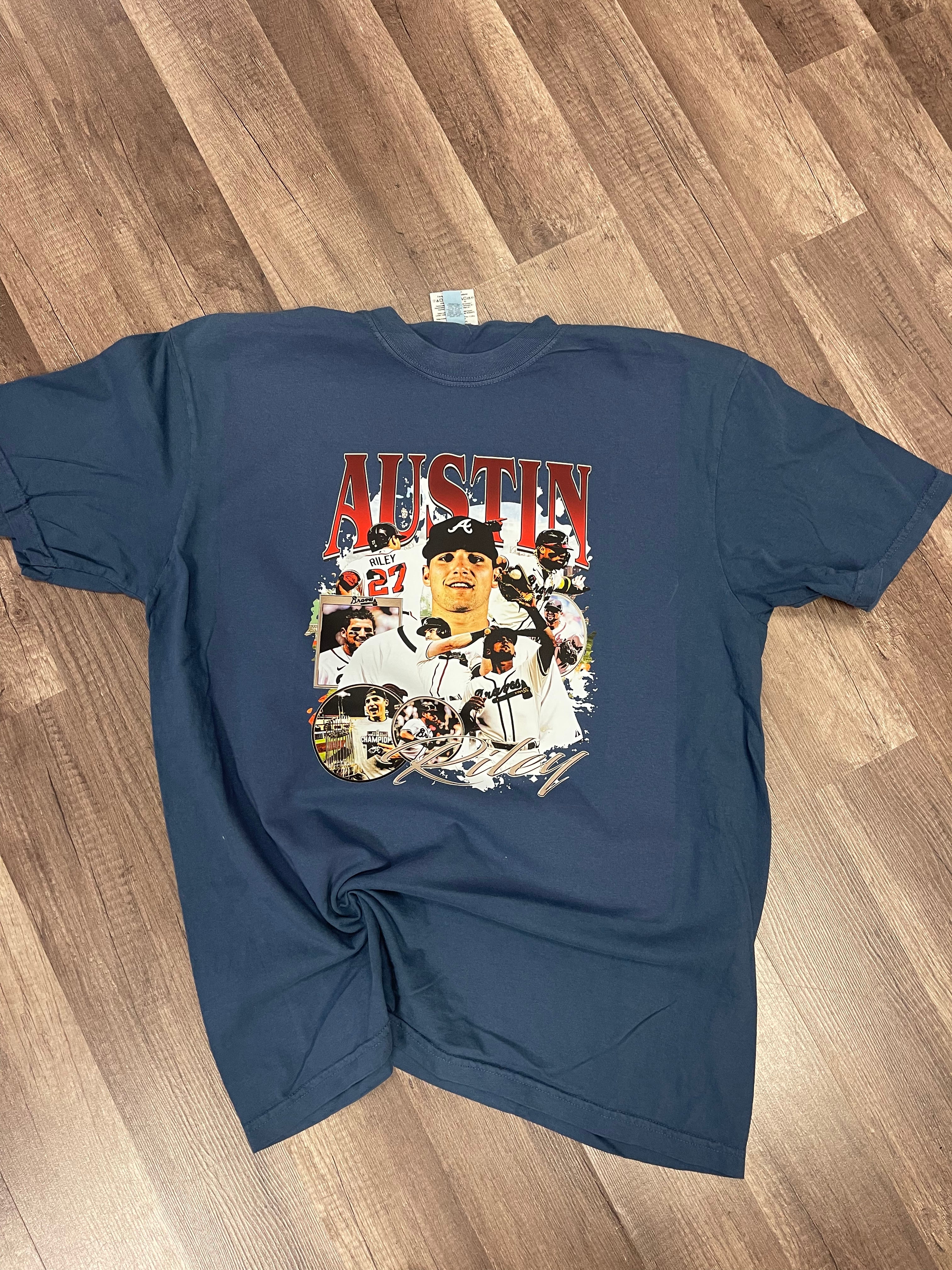 Austin Riley Collage Faces Navy Tee