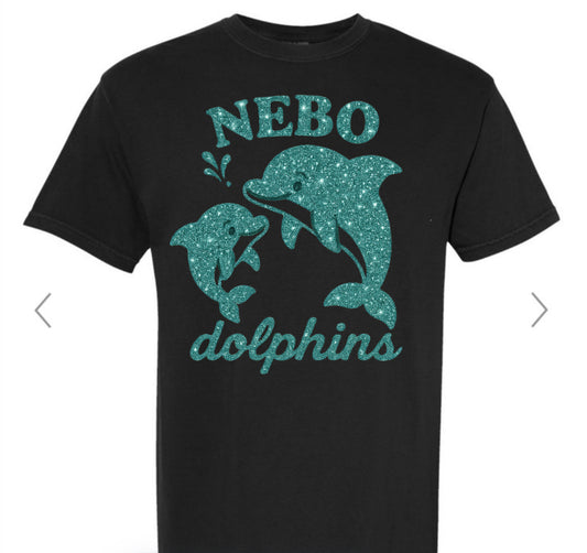 Nebo dolphins faux glitter