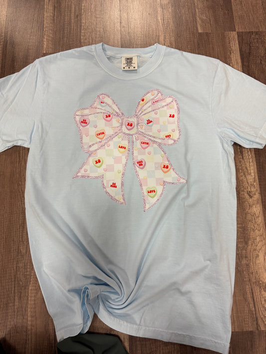 Conversation hearts bow tee