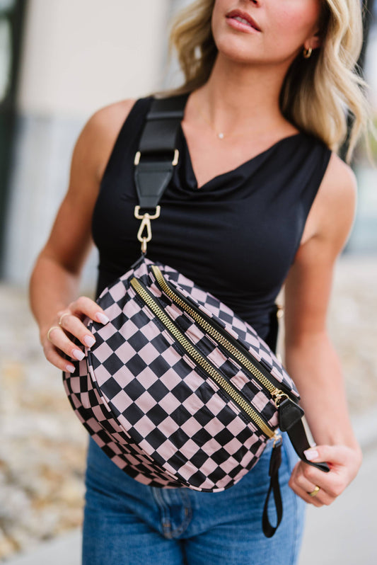 Farah Fanny Bum Bag - Tan Checkered