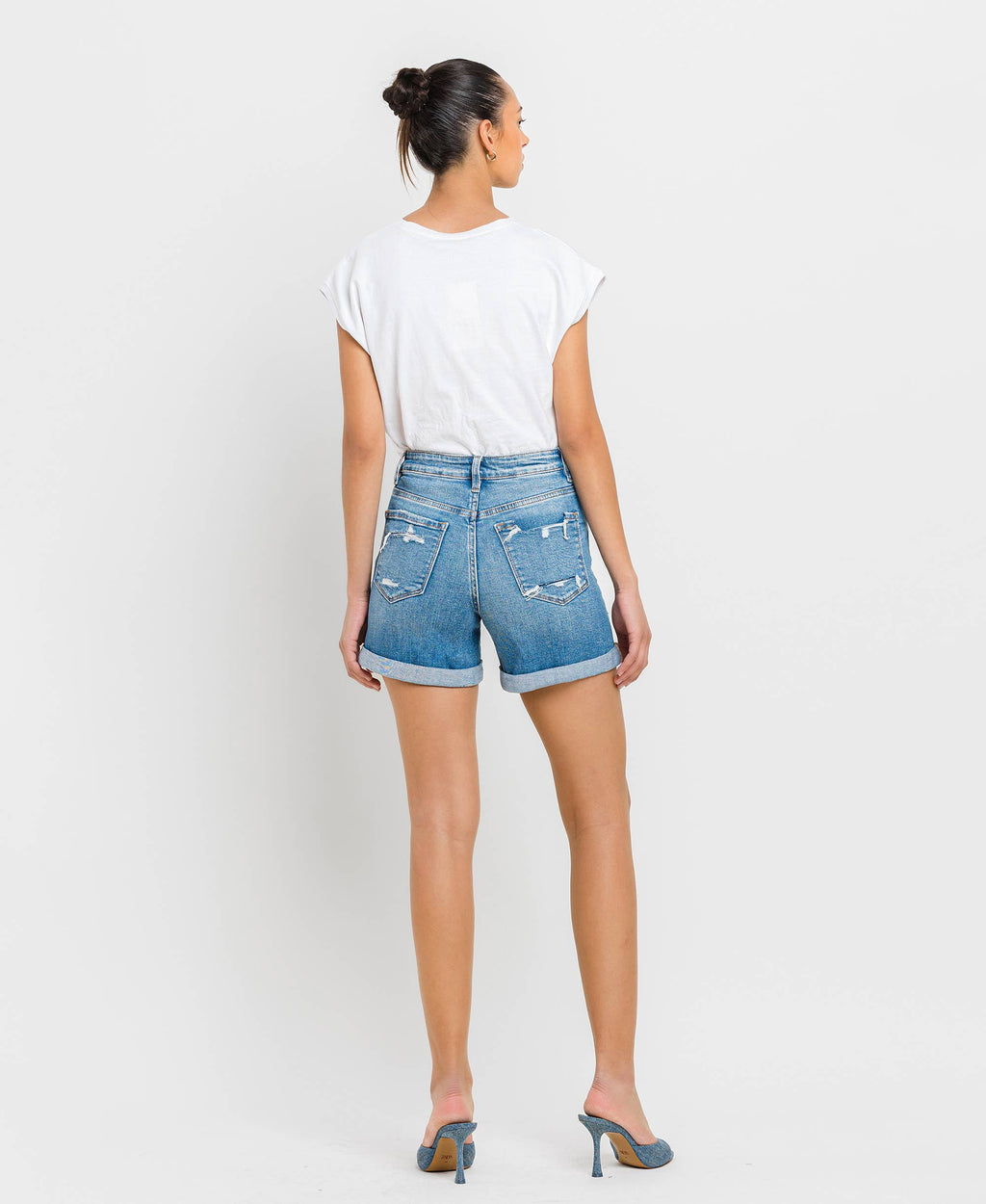 HIGH RISE DOUBLE CUFF SHORTS T5441