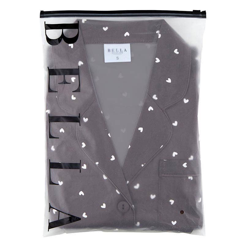 Brown Short PJ + Velvet Ties - Hearts