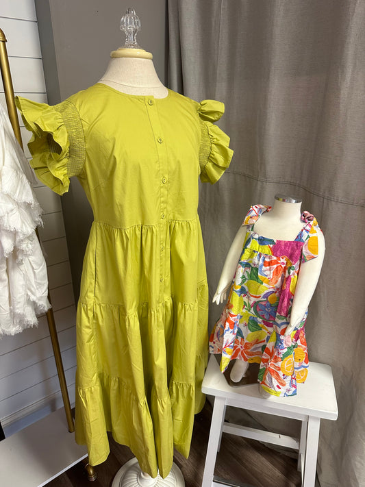 YOUTH Tank Top Floral Lemon Dress
