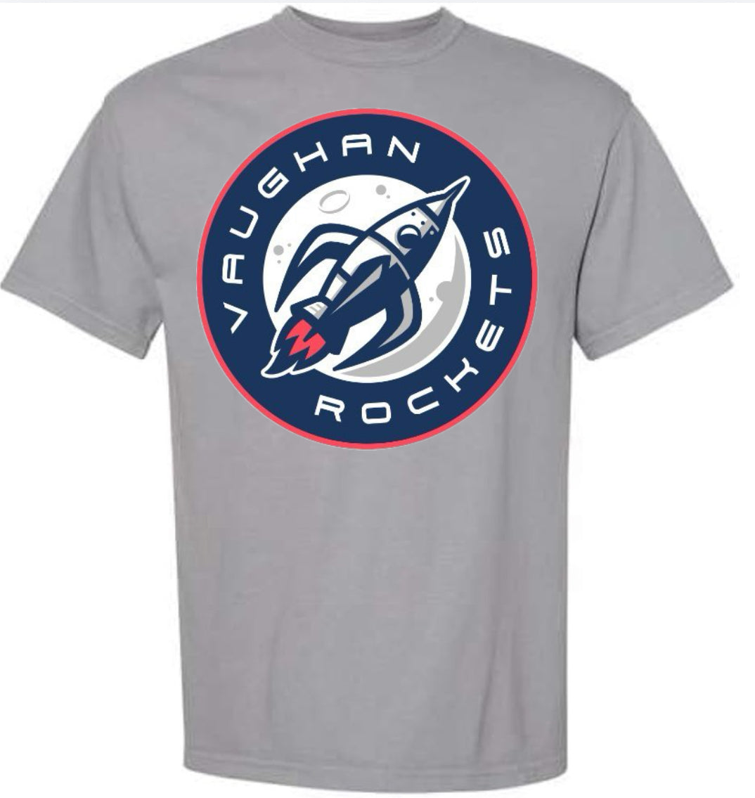 Vaughan Rockets Grey Comfort Color Adult Short Sleeve