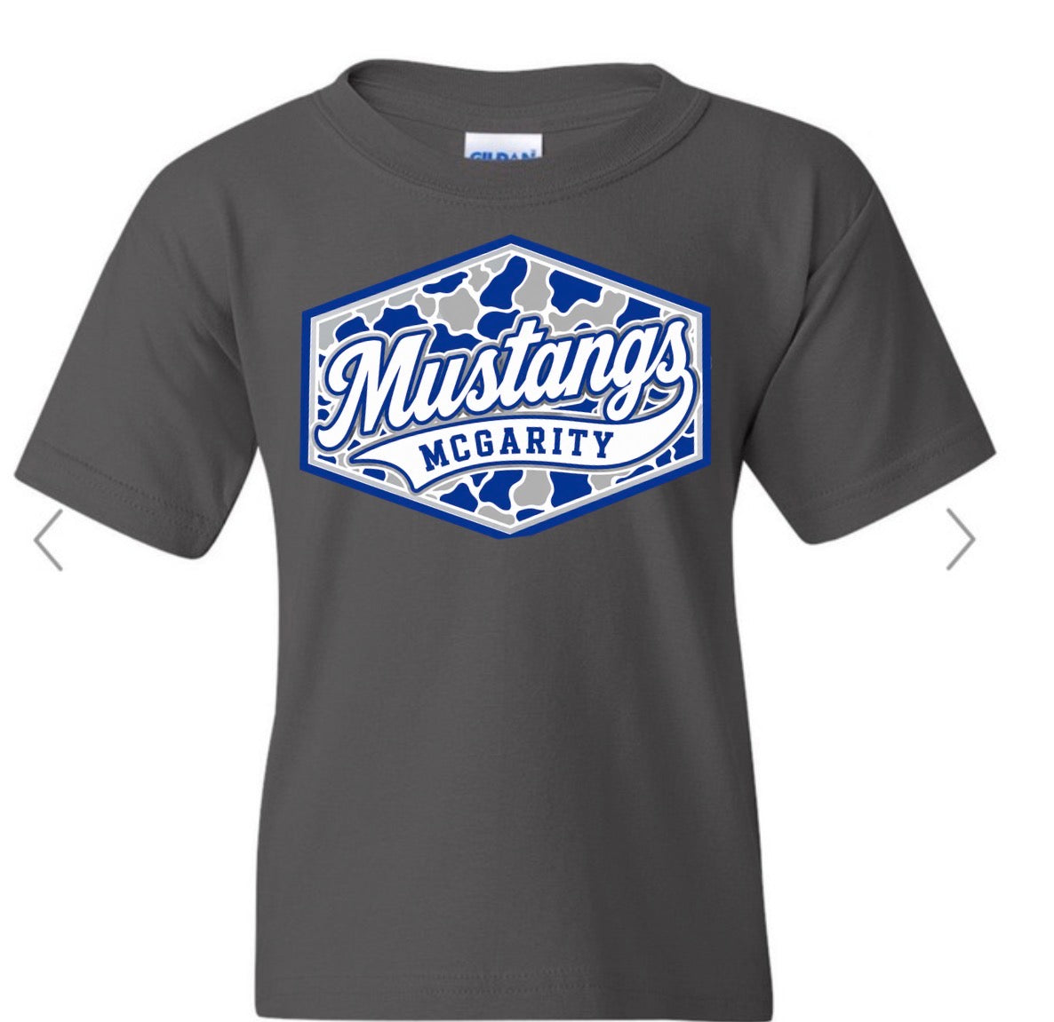 Mcgarity Mustangs camo charcoal gildan