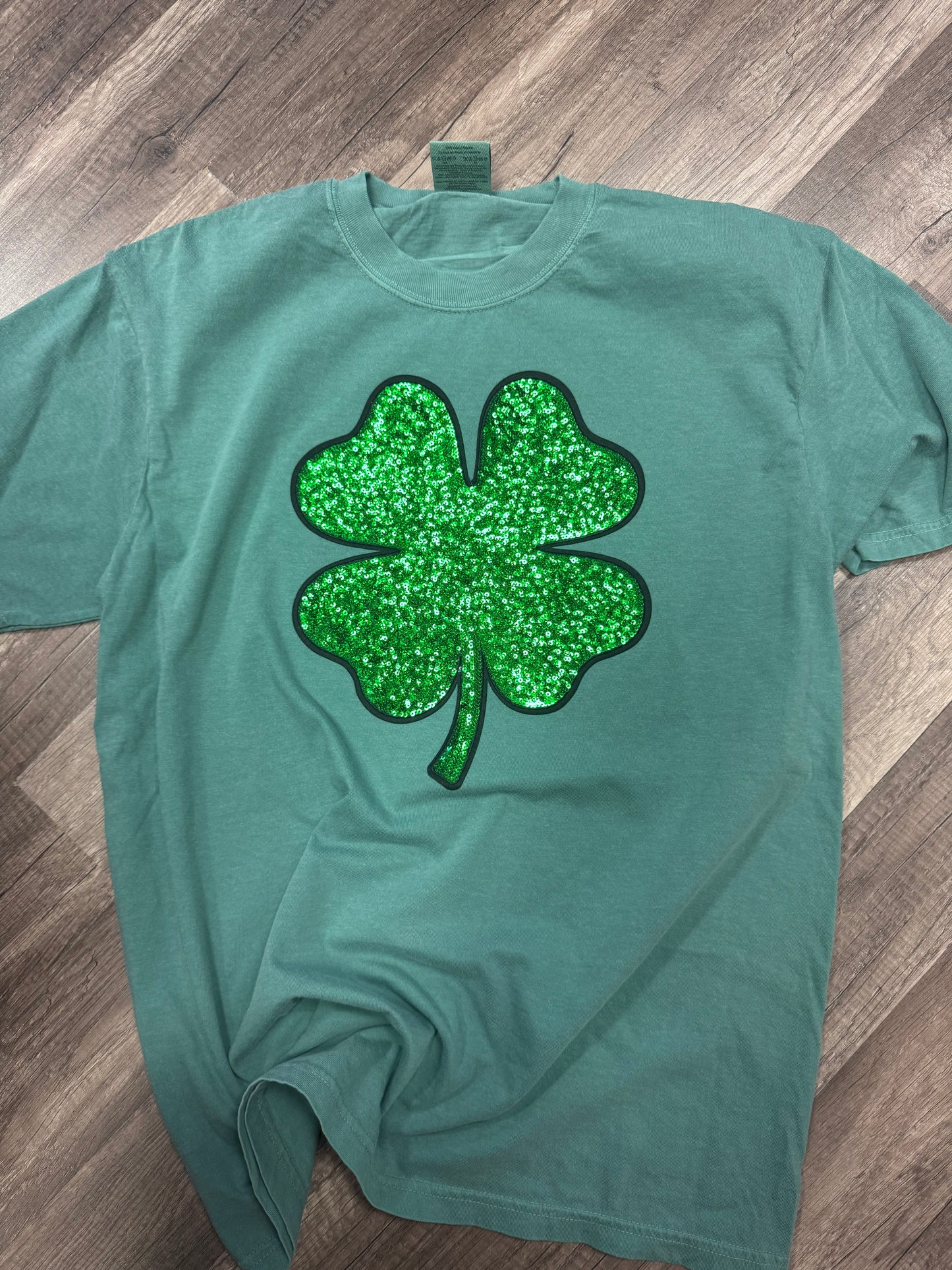 Shamrock Sequin Patch Green Tee