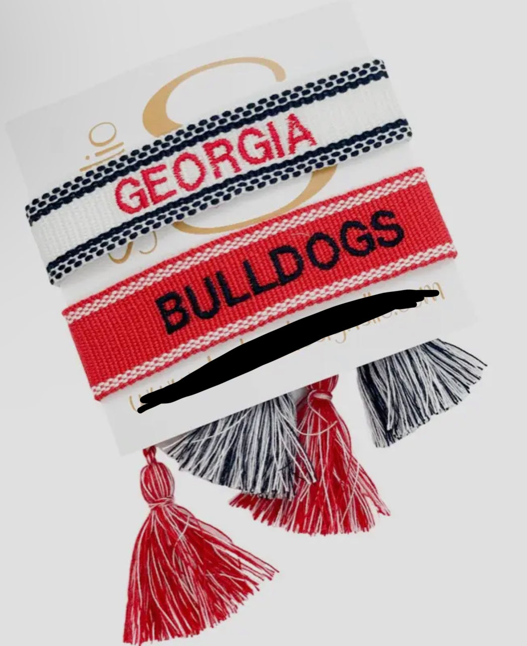 Embroidered Tassel Bracelet 2 Pack - Georgia Bulldogs