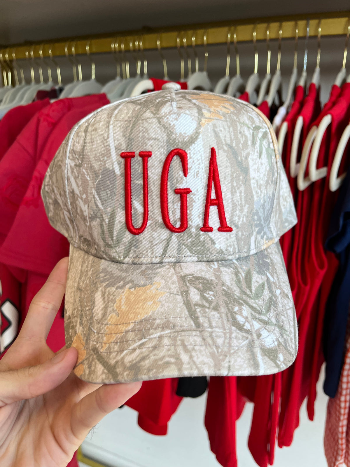 UGA 3d red camo embroidered hat