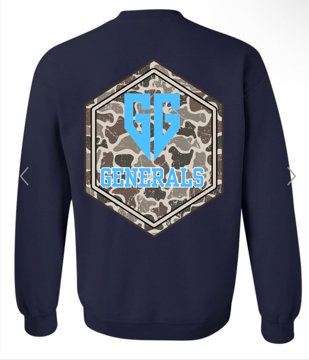 Georgia Generals logo Camo front/black on navy