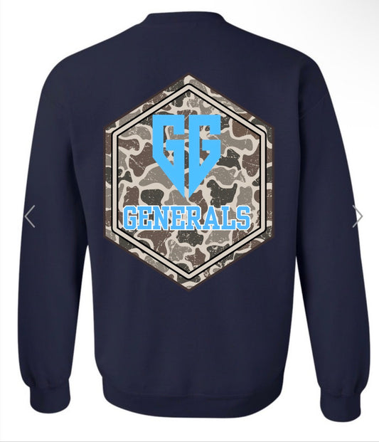Georgia Generals logo Camo front/black on navy