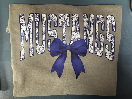 McGarity Mustangs Floral Tolie with Bow