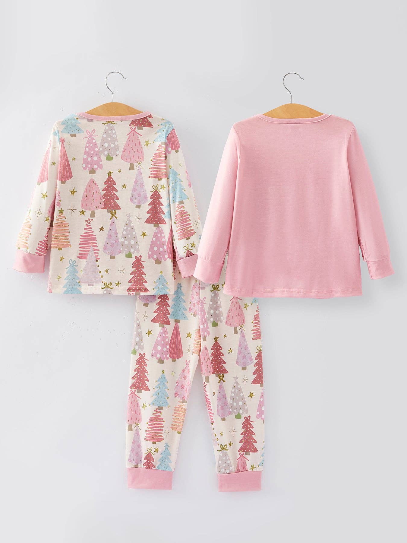 Girls Christmas Letter Print Pajamas Set