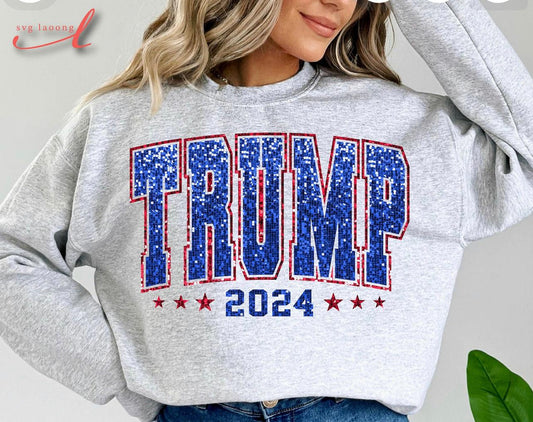 Trump 2024 faux glitter sweatshirt