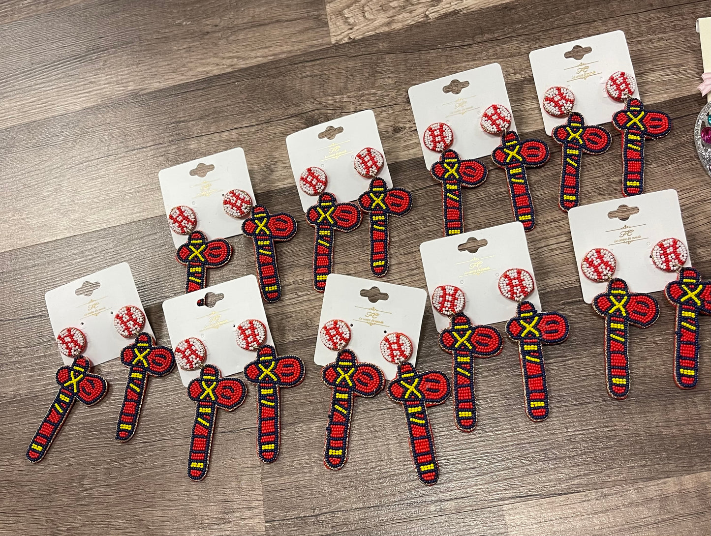 Braves Beaded Tomahawk Earrings