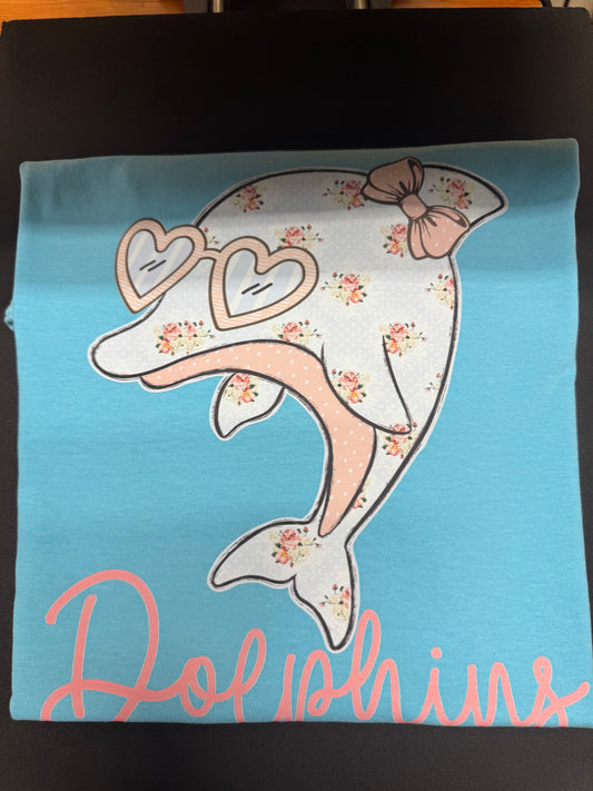 Nebo Dolphins Floral with Sunglasses Tee