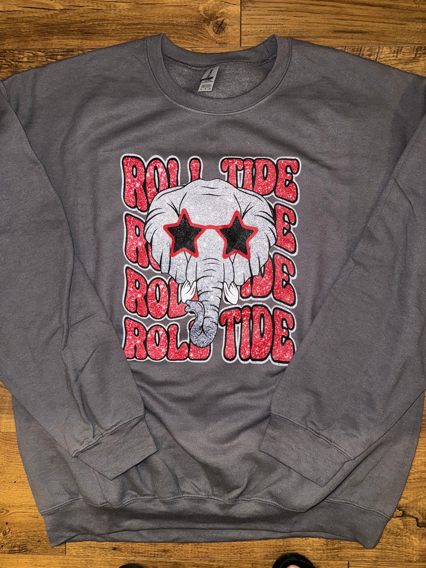 Roll Tide Faux Glitter Stacked Sweatshirt