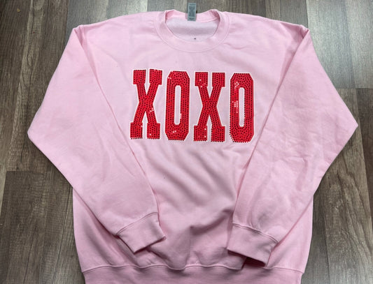 XOXO pink sequin sweatshirt