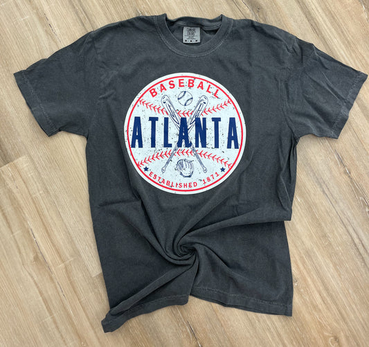 Atlanta Baseball Distressed Pepper Tee