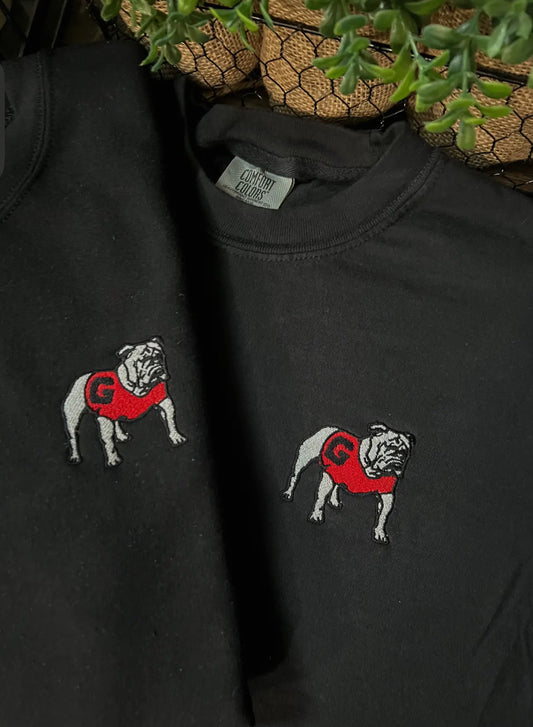 Georgia Standing Bulldog Embroidered Tee