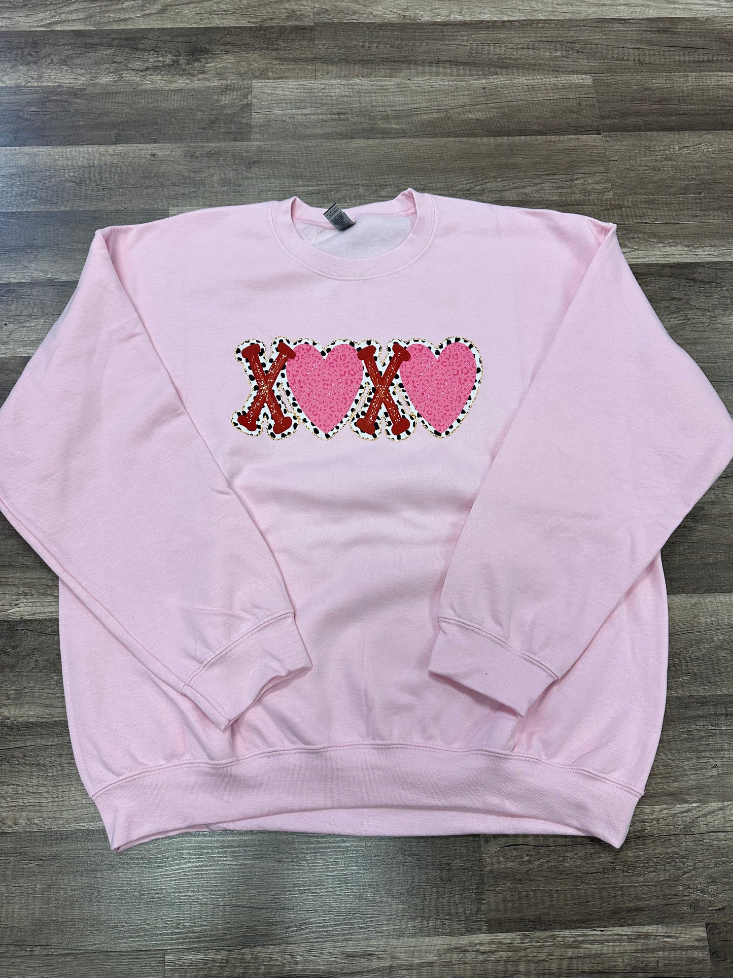 Xoxo with pink hearts sweatshirt