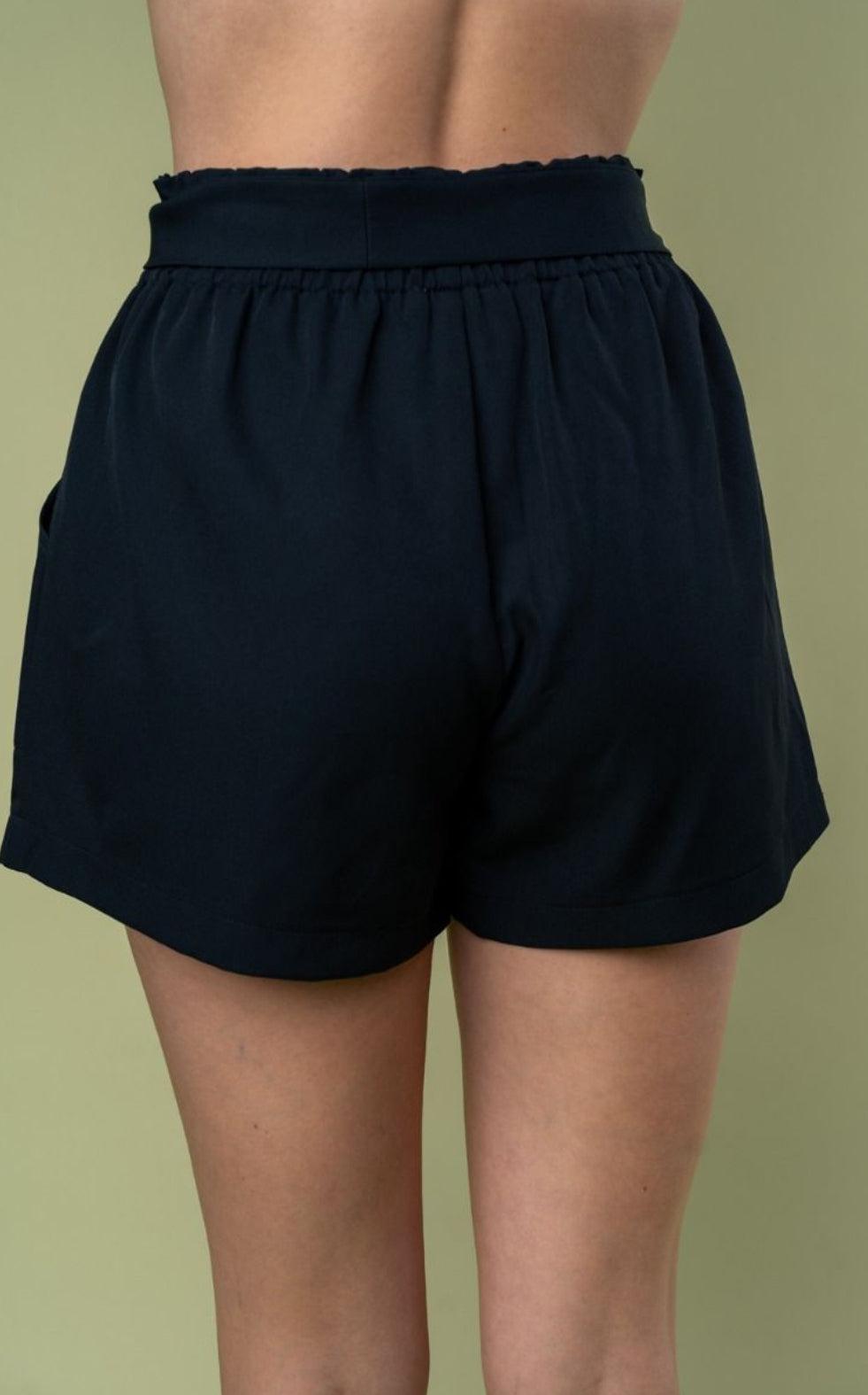 HIGH WASITED WOVEN TIE SHORTS