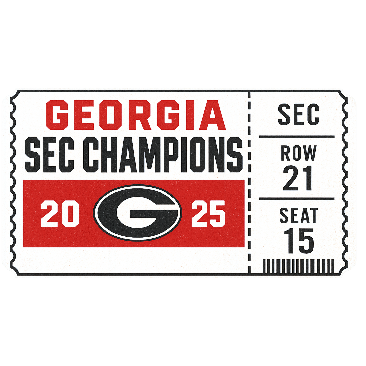 TSHIRT BAR- Georgia sec champions ticket