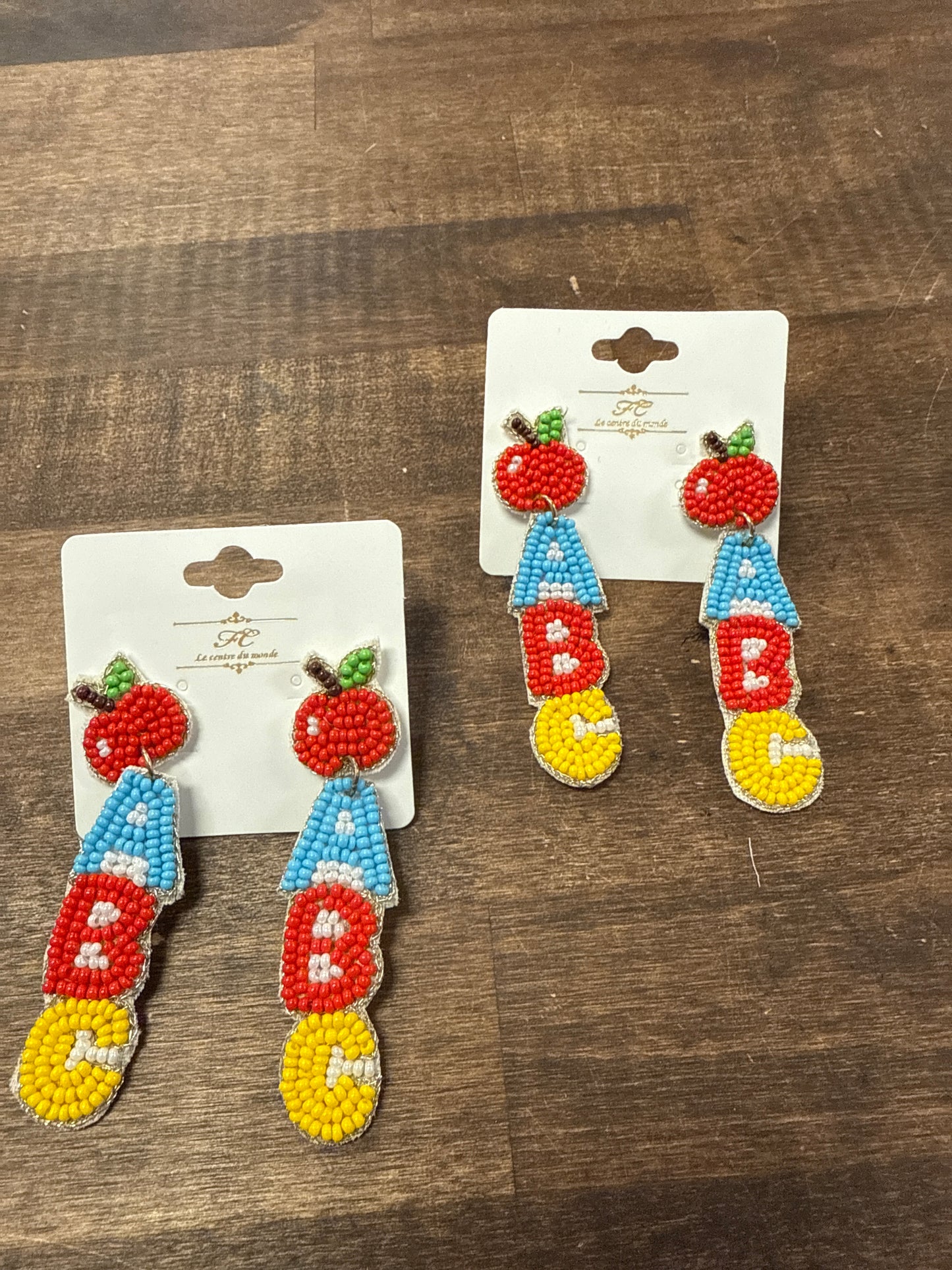 ABC dangle earrings