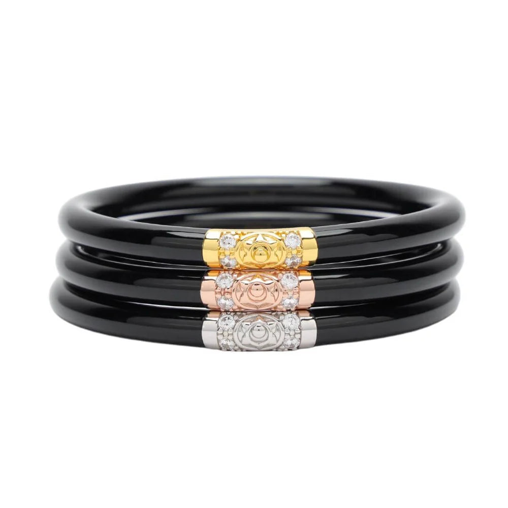 LARGE BLACK THREE KINGS ALL WEATHER BANGLES® (AWB®) - BLACK- BUDHA GIRL