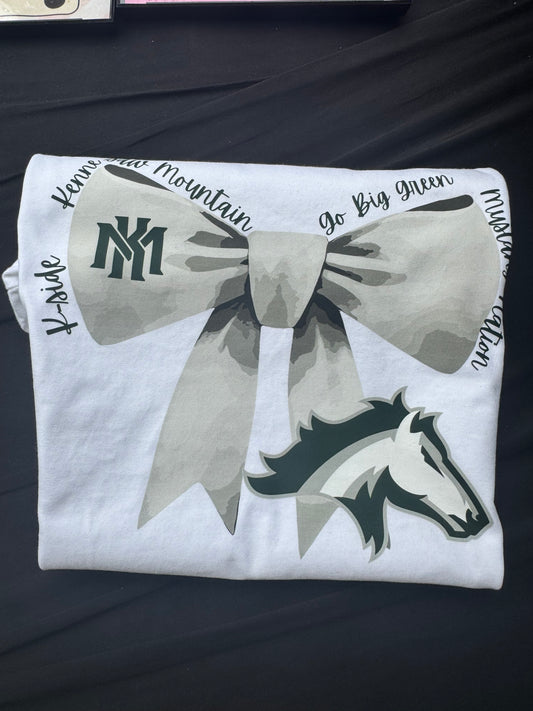 Kennesaw Mountain Mustangs Big Bow on white