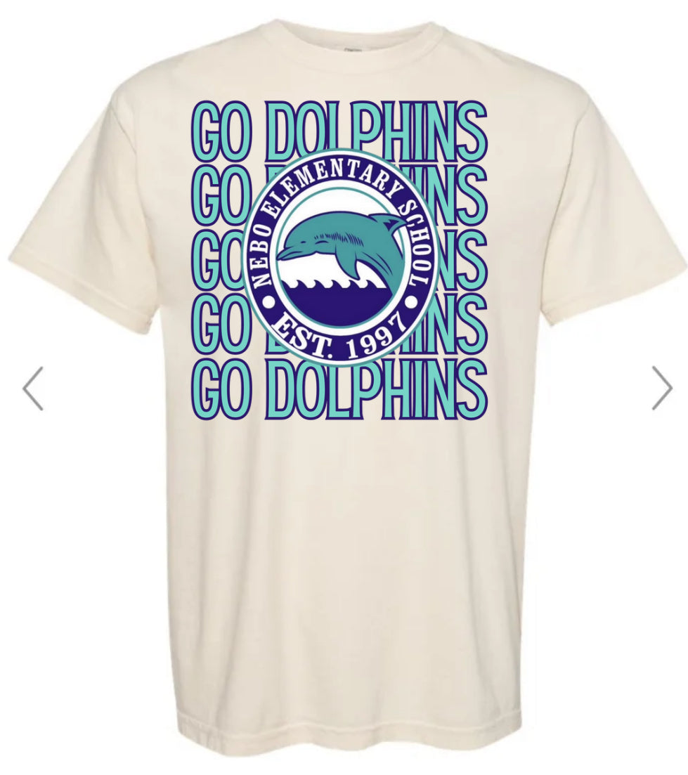 Nebo Dolphins Mascot Stacked Tee