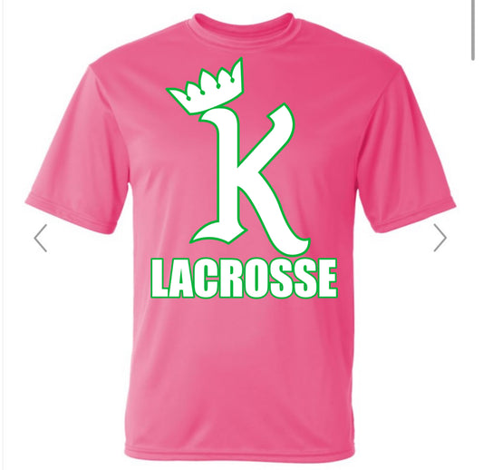 Kings Lacrosse Logo Pink Dri Fit Tee