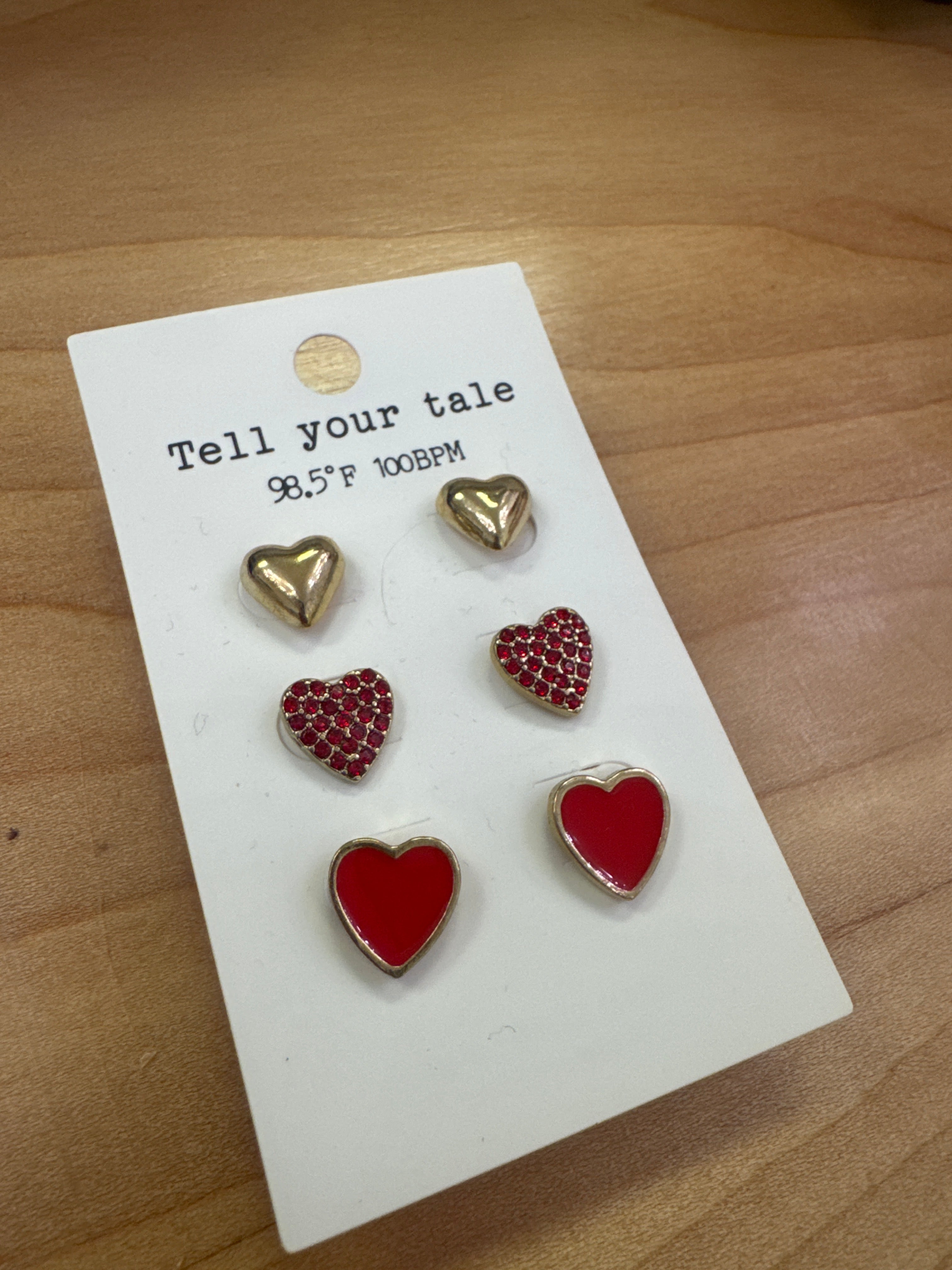 Heart Studs 3 Pack