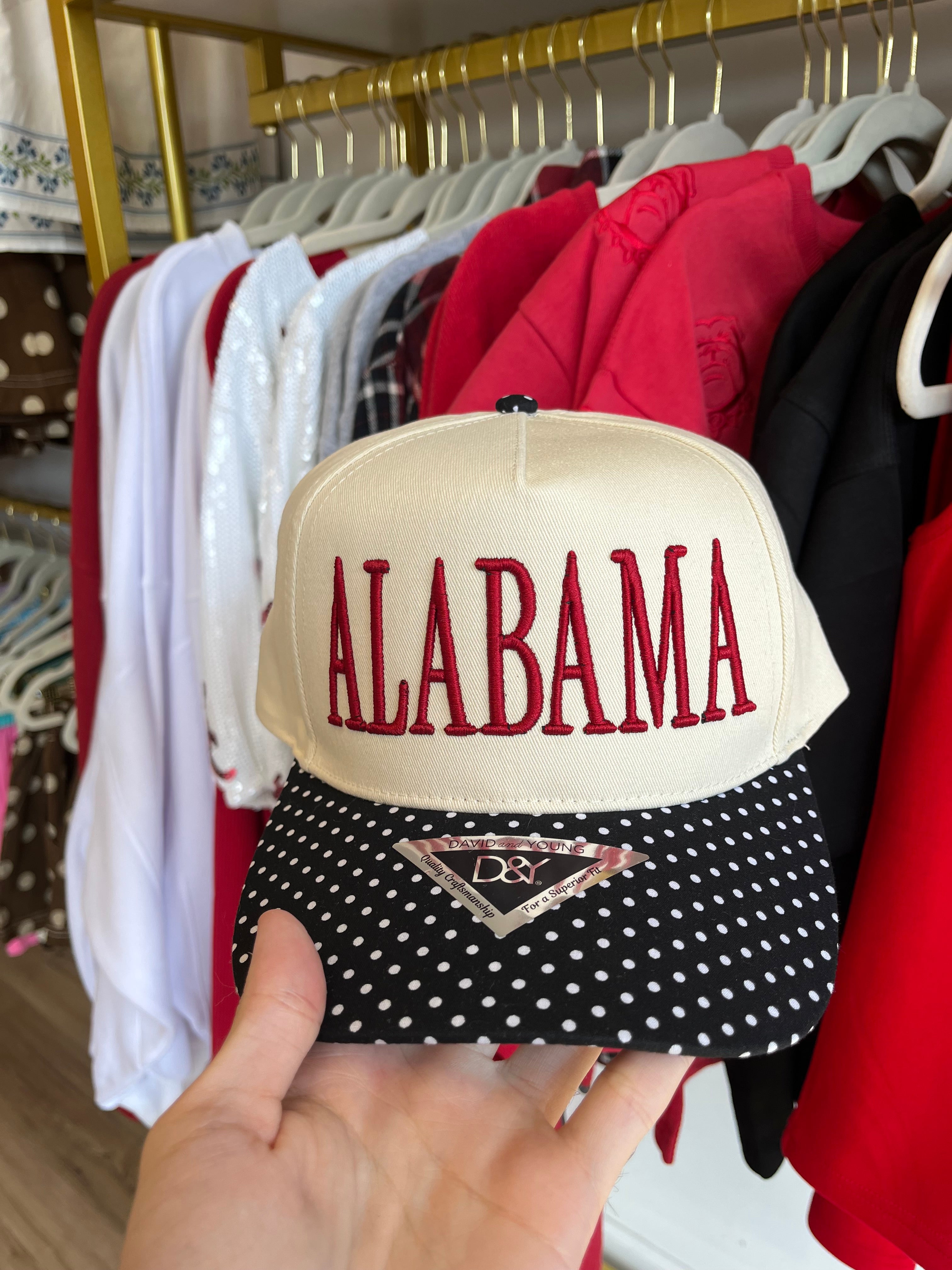 ALABAMA polka dot embroidered hat