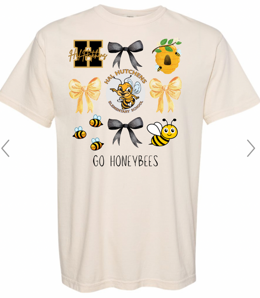 Hal Hutchens Elementary Honeybees Bow Collage Tee