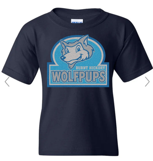 Burnt Hickory Wolfpups Faux Glitter Logo