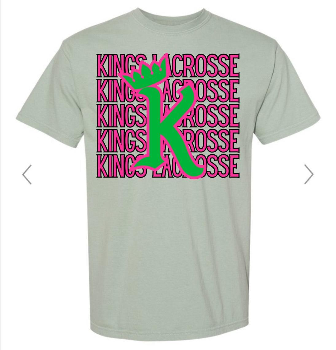 Kings Lacrosse Stacked Mascot Bay Comfort Color Tee