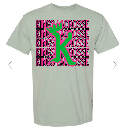 Kings Lacrosse Stacked Mascot Bay Comfort Color Tee