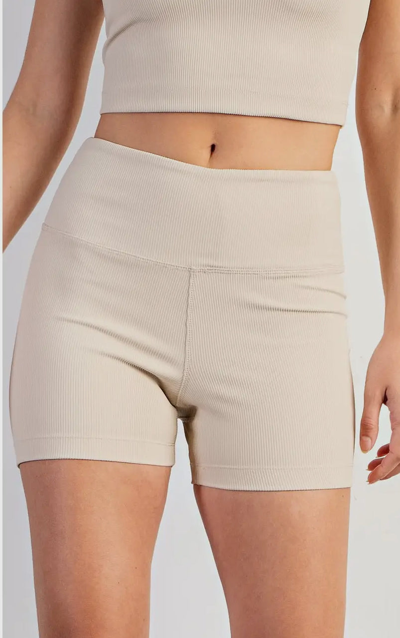 Nylon Rib Biker Short with Side Pocket