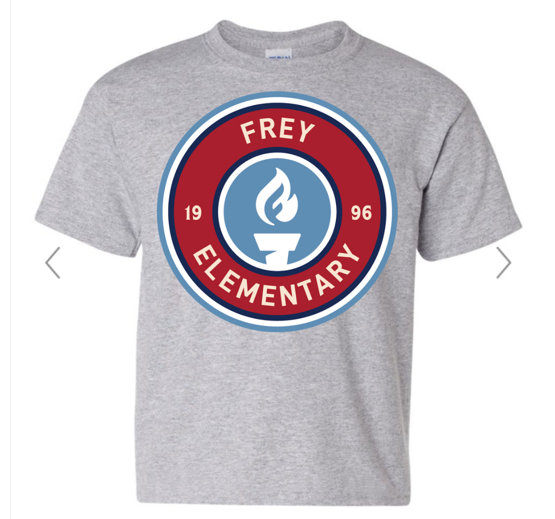 FREY ELEMENTARY school logo- on grey