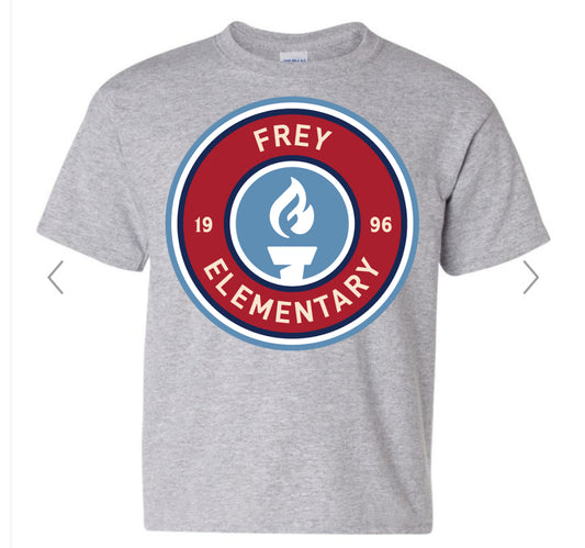 FREY ELEMENTARY school logo- on grey