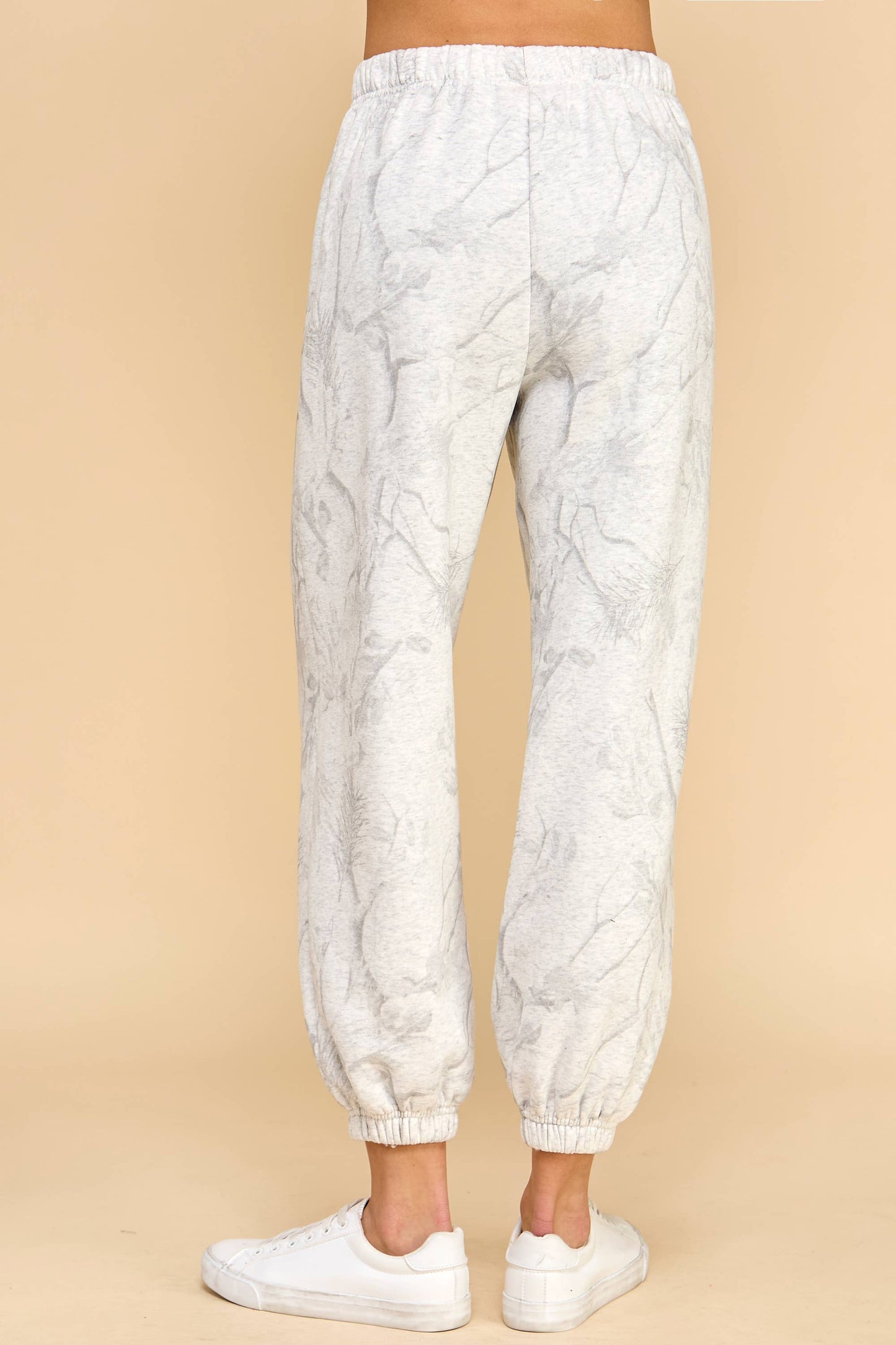WHITE Camouflage Print Jogger Sweatpants