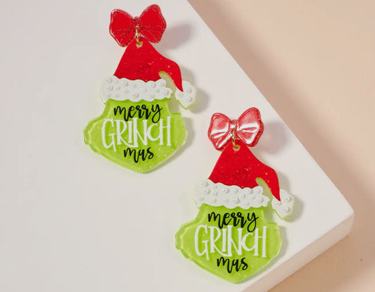 Merry Grinchmas Bow Dangle